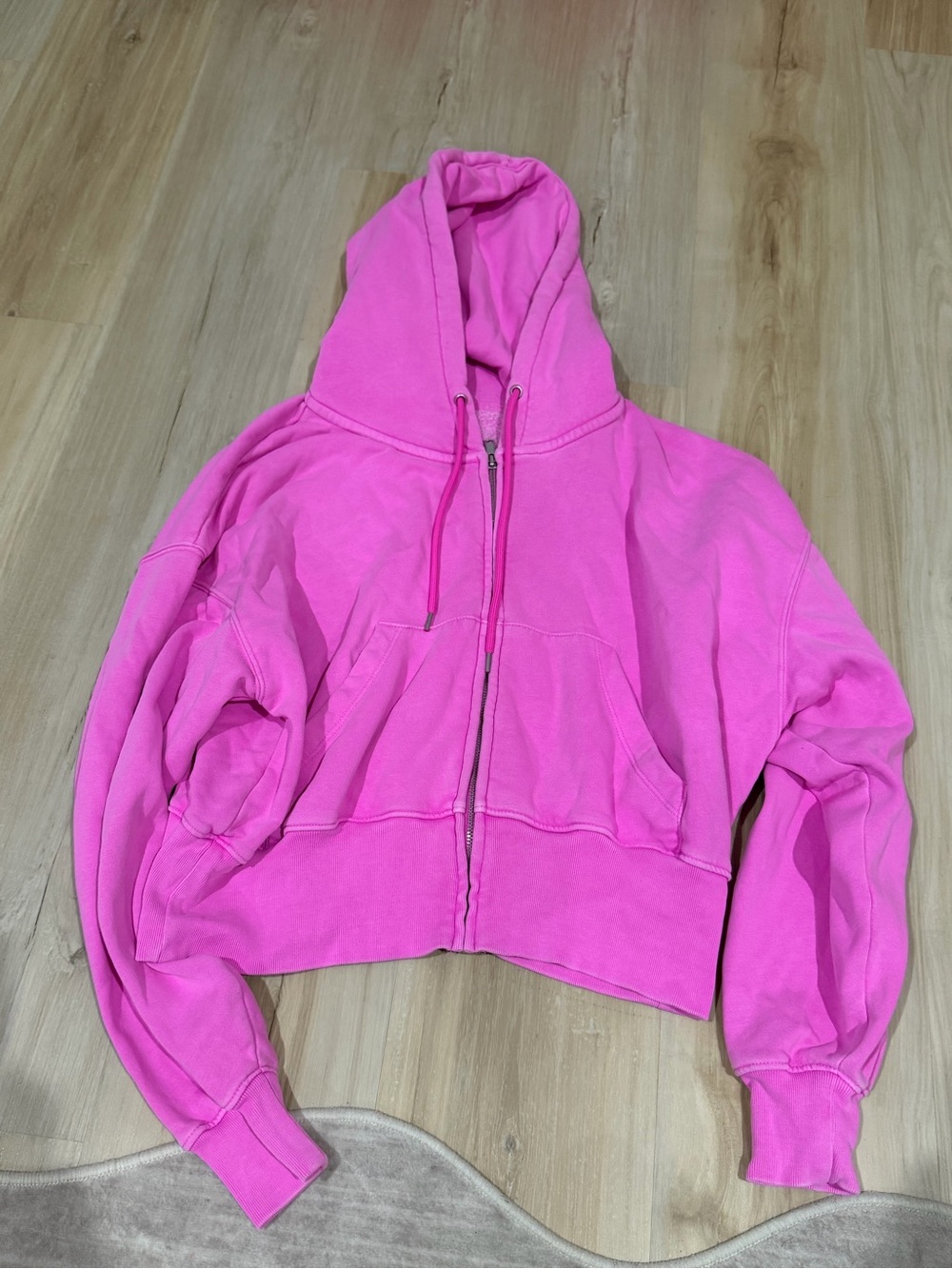 Pink Zip-Up Hooded Jacket